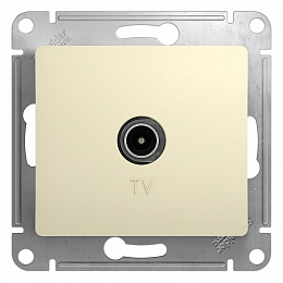 Розетка TV проходная 4db, механизм (бежевый) Glossa Systeme Electric. Вид 1