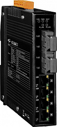Индустриальный коммутатор: 4х10/100 Base-T Ethernet и 2 портами Multi-mode 100 Base-FX, 2 км ICP DAS. Вид 1