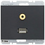Розетка USB/3,5 мм Audio (антрацитовый) K.1 Berker. Вид 1.