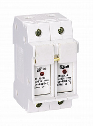 ДП102-С14-2P Выключатель-разъединитель цилиндрических предохранителей 14х51мм 2-х полюсный до 63А 690В AC/DC с индикацией DEKraft. Вид 1