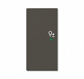 SRD-2-L-95 Клавиша двойная левая free@home, светорегулятор, Basic 55, ch?teau-black ABB. Вид 1