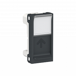 Лицевая панель RJ45, одиночная, без коннектора, 1 модуль (бежевый) Unica Modular Schneider Electric. Вид 1