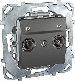 Розетка TV/FM, одиночная (графит) Unica Top Schneider Electric. Вид 1