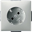 Розетка shuko 45°с заземлением, со шторками, qf sd (сталь) Merten Schneider Electric. Вид 1.