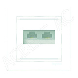 Розетка 2ХRJ 45 8 конт (НА ЗАХВАТАХ) Cat 5e (белый) Valena  Legrand