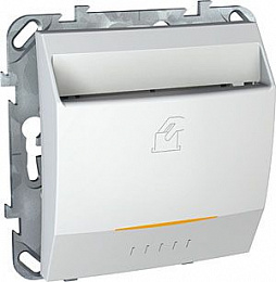 Выключатель карточный, с выдержкой времени, 8 а (белый) Unica Schneider Electric. Вид 1