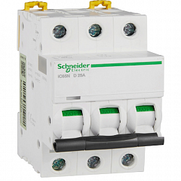 iC65N 3P 25А Автоматический выключатель 3-полюсный, 25А, 6кА (хар-ка D) Schneider Electric. Вид 1