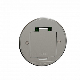 Люк круглый размер xs с 1 розеткой (2к+з ) металлический IP44 Unica System+ Schneider Electric. Вид 1