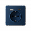 Розетка 16А с 2 USB A+C, 5В/2,4А/3,0А, 2х5В/1,5А, механизм (аквамарин) ARTGALLERY Systeme Electric. Вид 1.