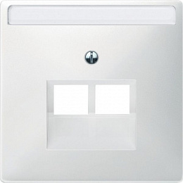 Центральная плата для механизма розетки UAE, 2 поста, sd (полярный белый) Merten Schneider Electric. Вид 1