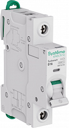 Автоматический выключатель 1-полюсный, 16A, 10kA (хар-ка D) Systeme9 Systeme Electric. Вид 1