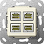 Розетка компьютерная 4xRJ45 (белый) System 55 Gira. Вид 1.