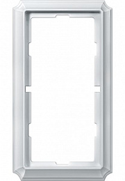 Рамка 2-постовая б/перегородки, sd (полярный белый) Merten Antique Schneider Electric. Вид 1