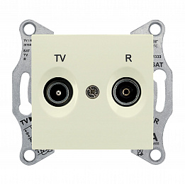 Розетка TV/R, проходная, 8 db (бежевый) Sedna Schneider Electric. Вид 1