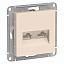 Розетка двойная компьютерная RJ45+RJ45, кат.5E, механизм (бежевый) Atlas Design Systeme Electric. Вид 1.