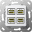 Розетка компьютерная 4xRJ45 (белый) System 55 Gira. Вид 1.