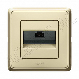 Розетка компьютерная RJ45 UTP кат.5 (сл. кость) Cariva Legrand. Вид 1