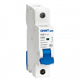 NB1-63 Автоматический выключатель 1-полюсный, 6A, 6kA (хар-ка C) CHINT. Вид 1