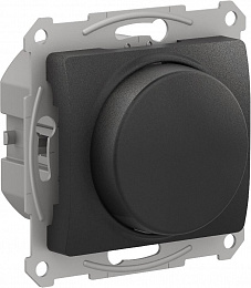 Светорегулятор поротно-нажимной, LED, RC, 400Вт, мех., АНТРАЦИТ Glossa Systeme Electric. Вид 1