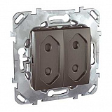 Розетка 2-модульная, без заземления, со шторками, 10 а (графит) Unica Top Schneider Electric