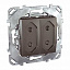Розетка 2-модульная, без заземления, со шторками, 10 а (графит) Unica Top Schneider Electric. Вид 1.