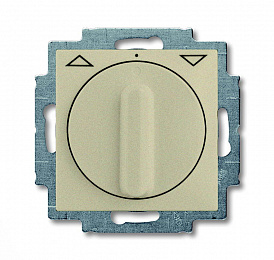 2713 UCDR-93-5 Механизм выключателя жалюзи повортоный, с накладкой, с ручкой, с фиксацией, 1P+N+E, серия Basic 55, цвет шампань ABB. Вид 1