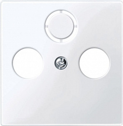 Центральная плата двойной/тройной антенной розетки TV/FM+sat, sm (активный белый) Merten Schneider Electric. Вид 1