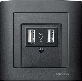 Центральная накладка для Механизма TAE/AUDIO/USB поле для надписи, sm (антрацит) Merten Schneider Electric. Вид 1