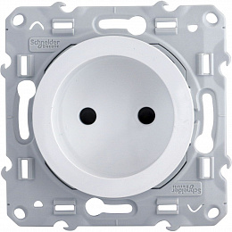 Розетка, со шторками, винтовые зажимы, 16 а (белый) Odace Schneider Electric. Вид 1