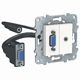Розетка HD15+minijack (белый) Unica New Schneider Electric