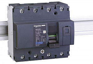 NG125H 4P 50A Автоматический выключатель 4-полюсный, 50А, 36kA (хар-ка C) Schneider Electric. Вид 1