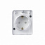Розетка с заземлением, со шторками, 16А, 250B О/У (белый) AtlasDesign PROFI IP54 Systeme Electric. Вид 4.