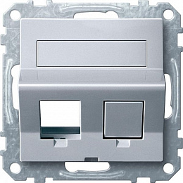 Плата наклонная для keystone RJ45 2 поста, sm (алюминий) Merten Schneider Electric. Вид 1