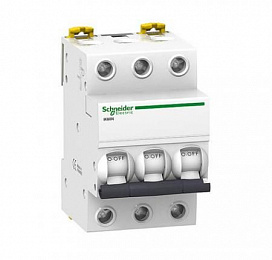 iC60L 3P 63А Автоматический выключатель 3-полюсный, 63А, 15kА (хар-ка K) Schneider Electric. Вид 1