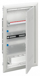 UK636MW Шкаф мультимедийный 36 модулей, с дверью с радиопрозрачной вставкой (3 ряда) ABB. Вид 1