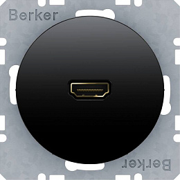 Розетка HDMI (черный) R.1/R.3 Berker. Вид 1