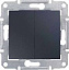 Выключатель 2-клавишный, IP44, сх. 5, 10а, 250В (графит) Sedna Schneider Electric. Вид 1.