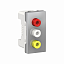 Розетка 3 RCA, 2 модуля (алюминий) Unica Modular Schneider Electric. Вид 1.