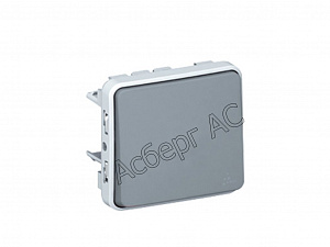 Механизм переключателя одноклавишного (серый) IP55 Plexo Legrand. Вид 1