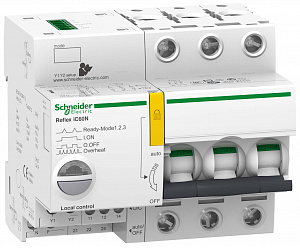 iC60N 3P 63А Автоматический выключатель 3-полюсный, 63А, 6кА (хар-ка B) Reflex Ti24 Schneider Electric. Вид 1