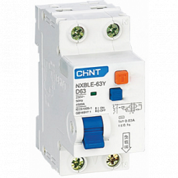NXBLE-63Y Диф. авт. выкл. 1P+N 6А 30mA электронный тип AС, х-ка С, 4.5kA (R) CHINT. Вид 1