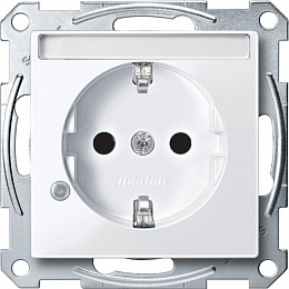 Розетка с полем для надписи и индик., qf sm (активный белый) Merten Schneider Electric. Вид 1