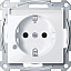 Розетка с полем для надписи и индик., qf sm (активный белый) Merten Schneider Electric. Вид 1.
