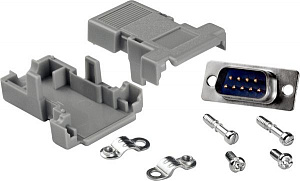 Коннектор 9-pin Male D-sub, с пластиковым кожухом, 15В ICP DAS. Вид 1