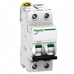 iC60N 2P 63А Автоматический выключатель 2-полюсный, 63А, 6кА (хар-ка C) Schneider Electric. Вид 1