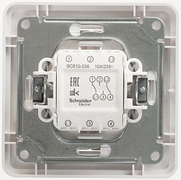 Переключатель 2-клавишный, 10АХ, в сборе (белый) Wessen 59 Schneider Electric. Вид 1