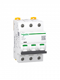 iC60N 3P 40А Автоматический выключатель 3-полюсный, 40А, 6кА (хар-ка C) Schneider Electric. Вид 1