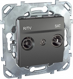 Розетка R-TV/SAT, оконечная (графит) Unica Top Schneider Electric. Вид 1
