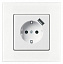 20 EUCBUSB-96-507 Розетка с заземлением с USB-зарядкой, со шторками, безвинтовой зажим, 16А/250В (шале/белый) Basic 55 ABB. Вид 1.