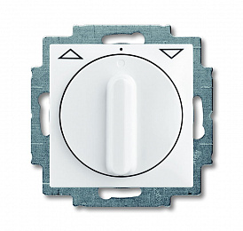 2723 UCDR-94-507 Выключатель жалюзи без фиксации с накладкой, 1P+N+E, альпийский белый ABB. Вид 1